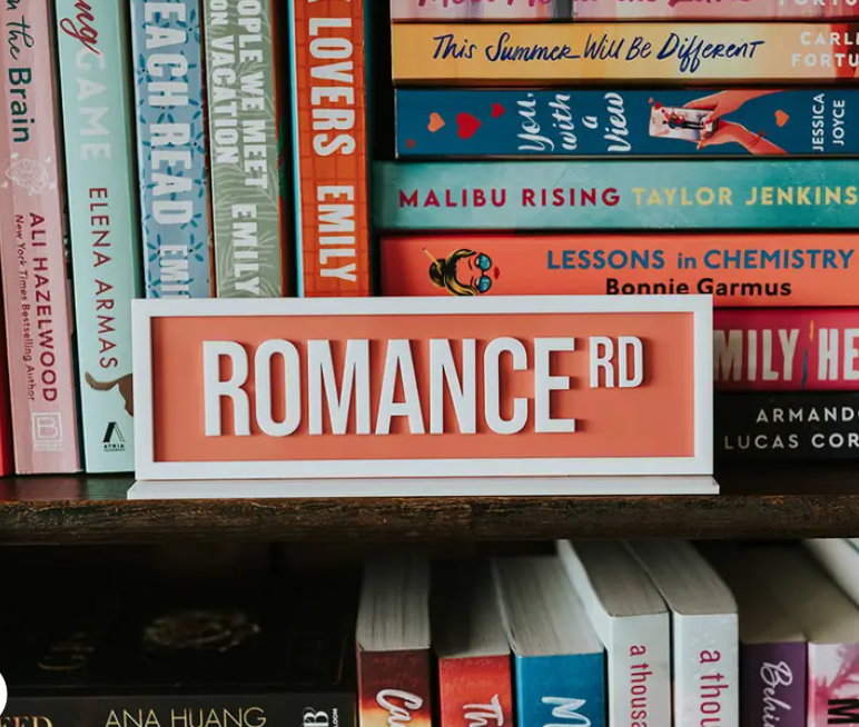 Acrylic Shelf Sign: Romance Rd