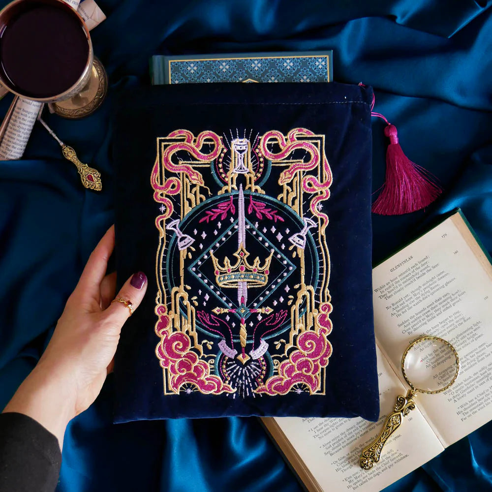 Serpents & Swords (Blue) Book Sleeve - Quirky Cup Collective