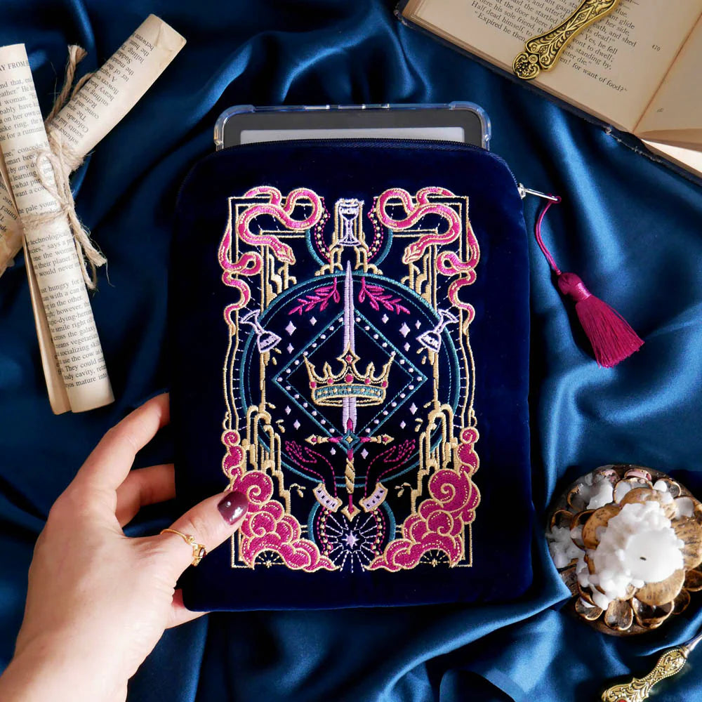Serpents & Swords (Blue) E-Reader Sleeve - Quirky Cup Collective