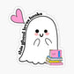 This ghoul loves books sticker