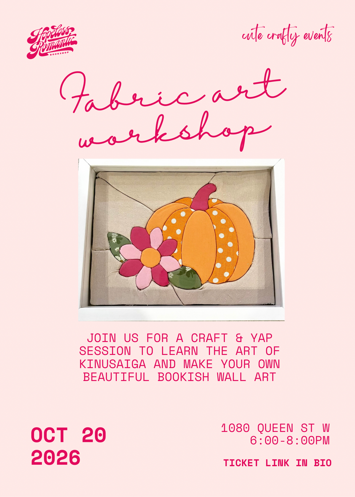 Fall Fabric Art Workshop with Cute Crafty Events